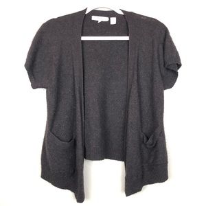 Brown 100% cashmere Inhabit short sleeve cardigan